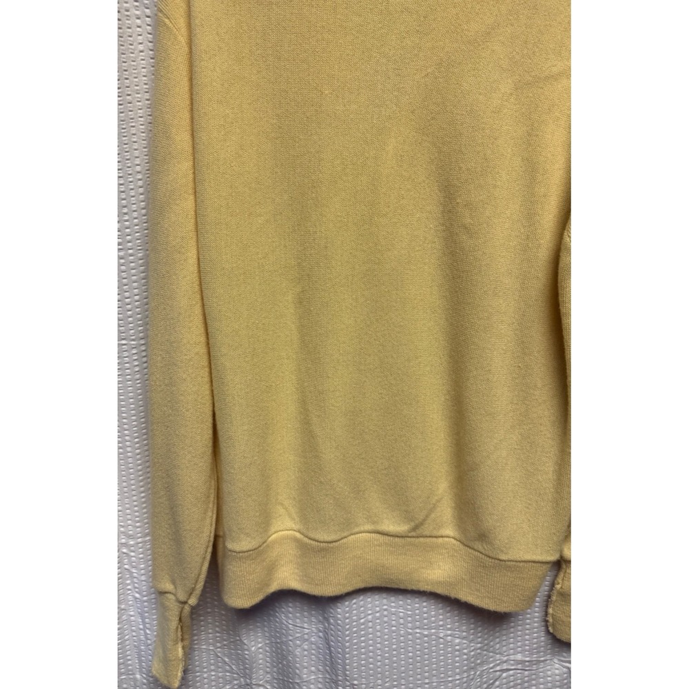 Vintage Izod Lacoste Cardigan Sweater Mens Large Yellow Grandpa Preppy USA Croc - Picture 11 of 13